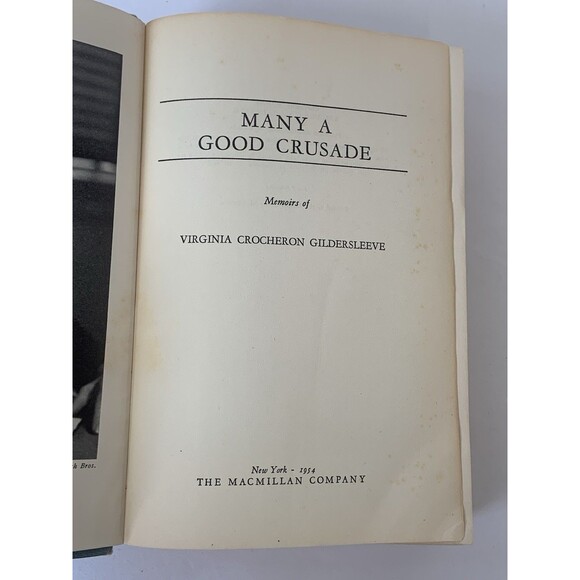 SIGNED Book + signed letter / Many a Good Crusade / Virginia Gildersleeve / 1955 - Picture 5 of 12